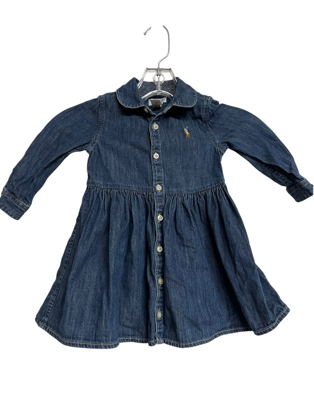 Ralph Lauren Dark Blue Denim Button-Front Shirt Dress 12 Months